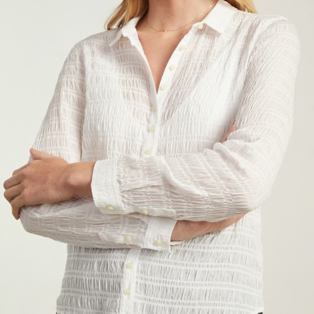 NWOT Everlane The Button Smock Top. Size 2. White.